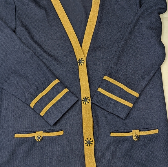 Vintage 1980's Metallic Knit Sweater Jacket Glam - Picture 6 of 12